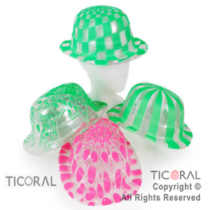 SOMBRERO BOMBIN CRISTAL FLUO x 6